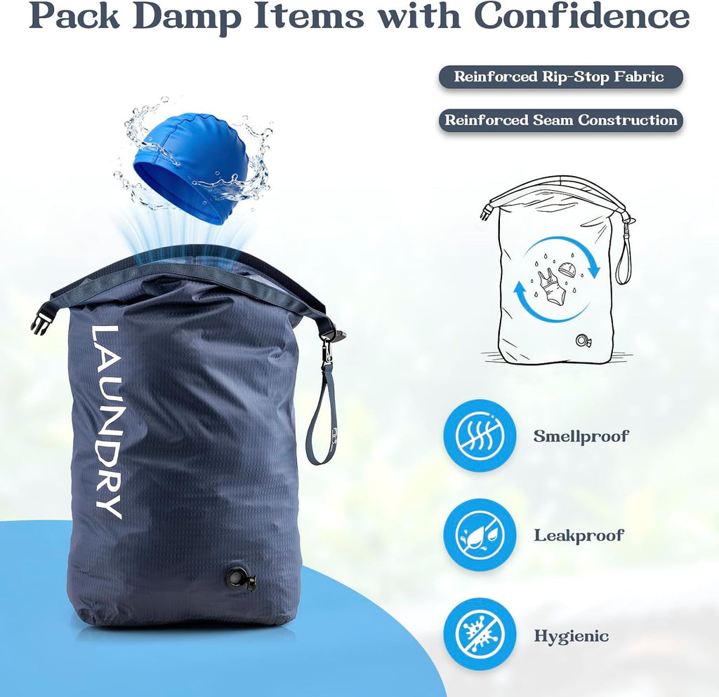 Travel Laundry Bag, Vacuum Compression Dirty Clothes Travel Bag