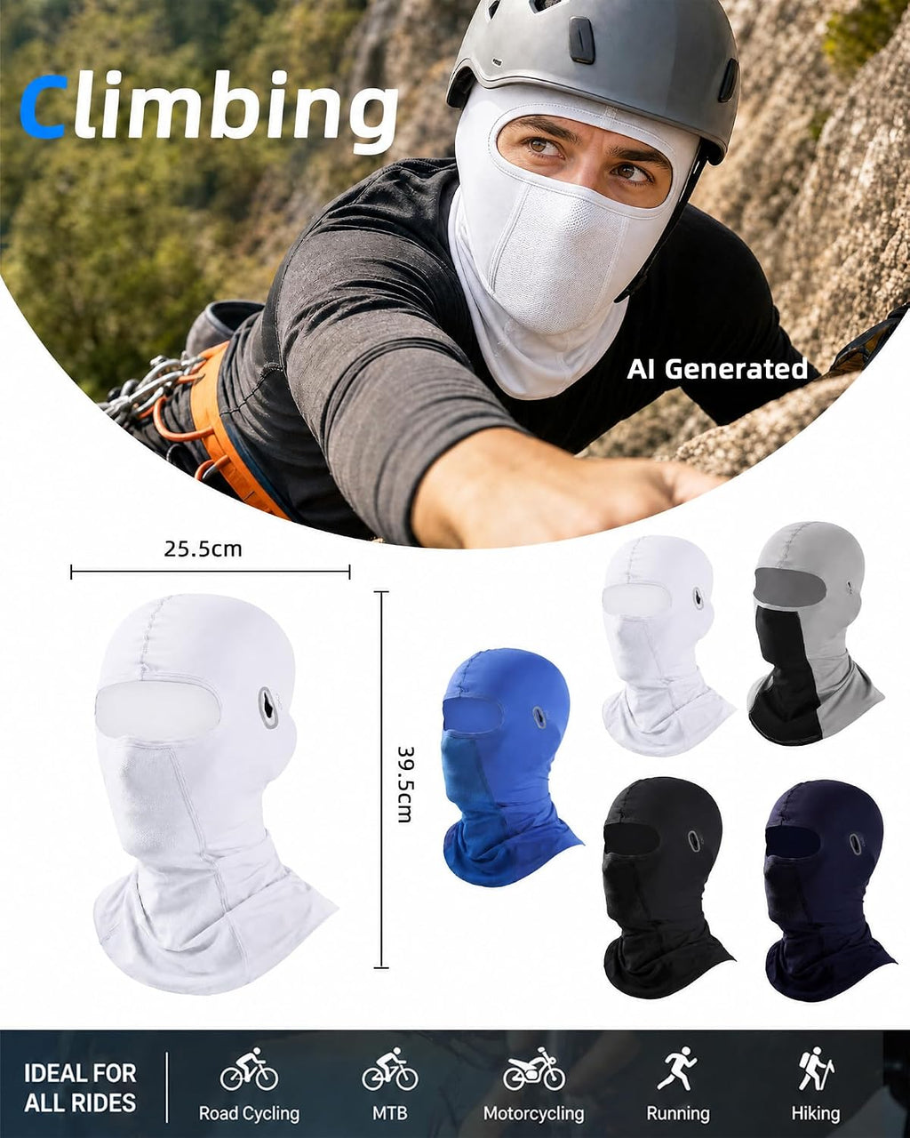 3 Pieces Unisex Ice Silk Mesh Balaclava Ski Mask, Full Cycling Face Cover