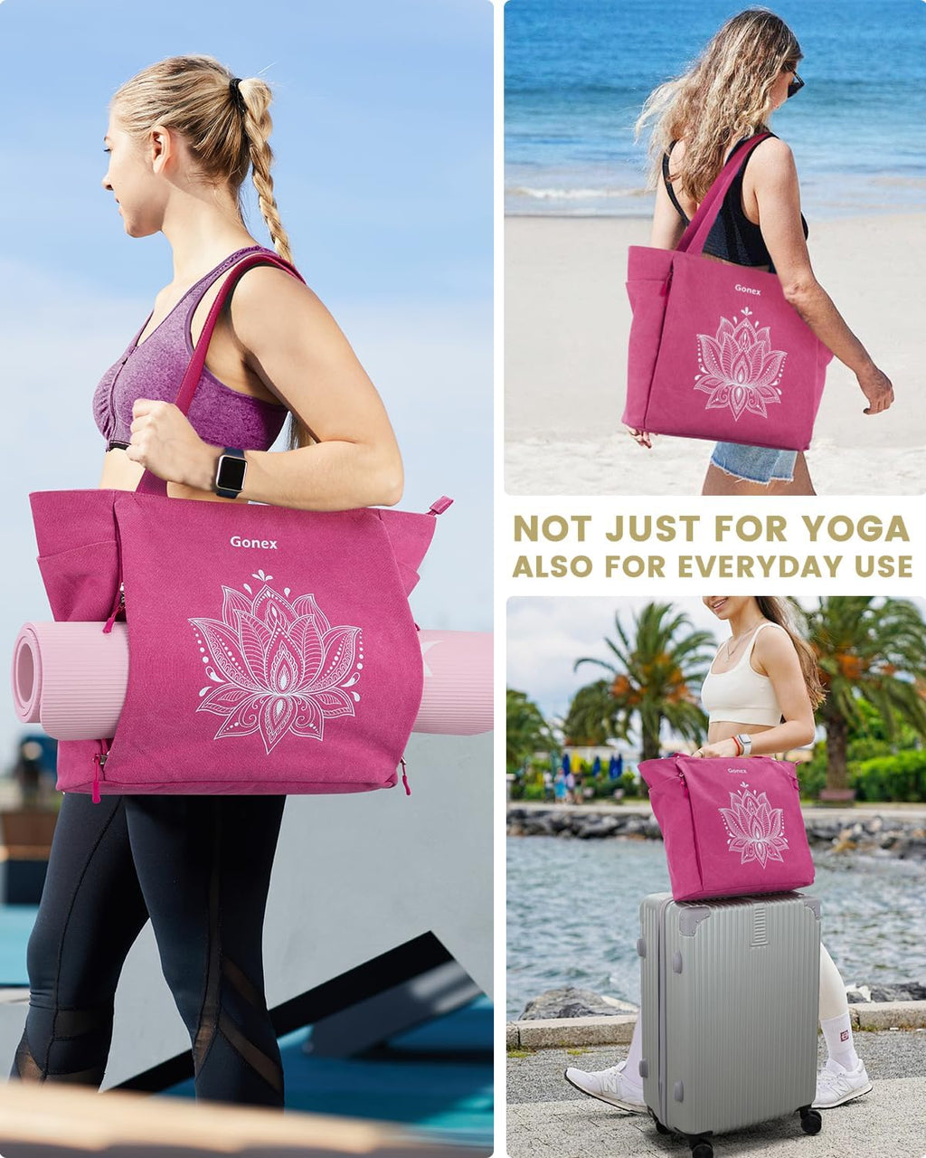 Gonex Yoga Mat Bag with Zipper Mat Carrier Canvas Gym Tote