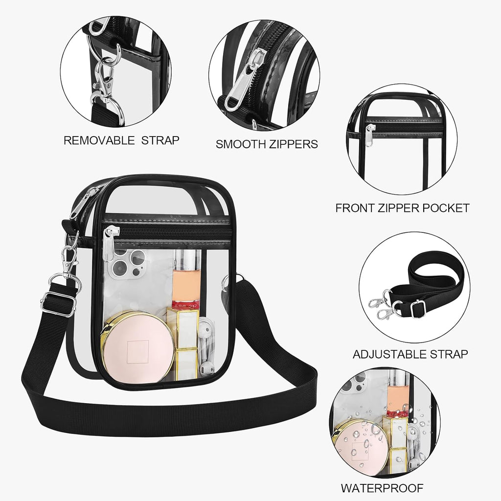 USPECLARE Clear Purse for Stadium Events Transparent Messenger Bag