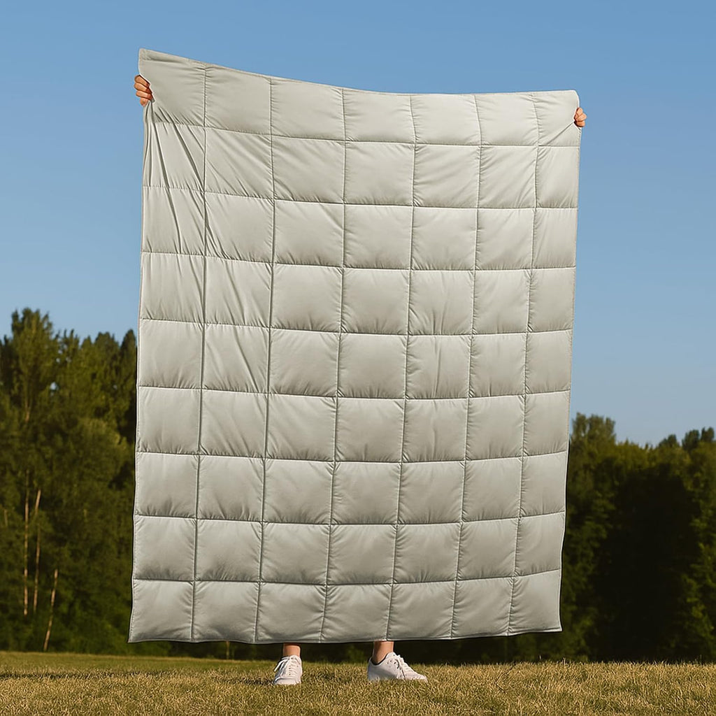 Deodar Down Fiber Throw Blanket Lightweight Packable Throw Indoor & Outdoor