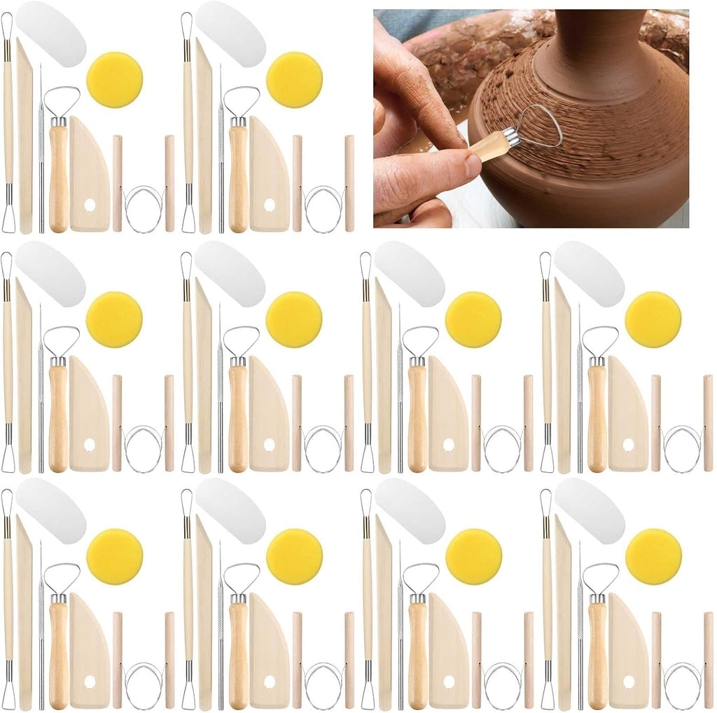 Leriton 40 Pcs Pottery Clay Tools Kit Sculpting Clay Tool Carving Kit