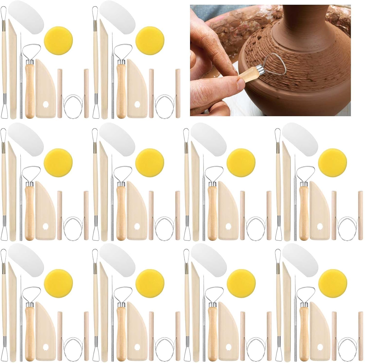 Leriton 40 Pcs Pottery Clay Tools Kit Sculpting Clay Tool Carving Kit