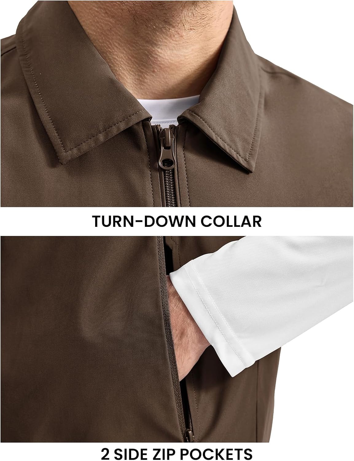 Rdruko Men's Golf Vest Lightweight Summer Casual Zip Windbreaker