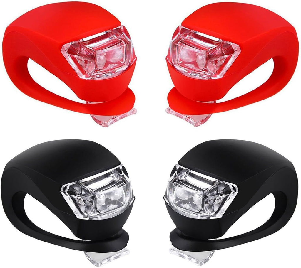 Malker Bicycle Light Front and Rear Silicone LED Bike Light Set - Bike Headlight and Taillight,Waterproof & Safety Road,Mountain Bike Lights,Batteries Included