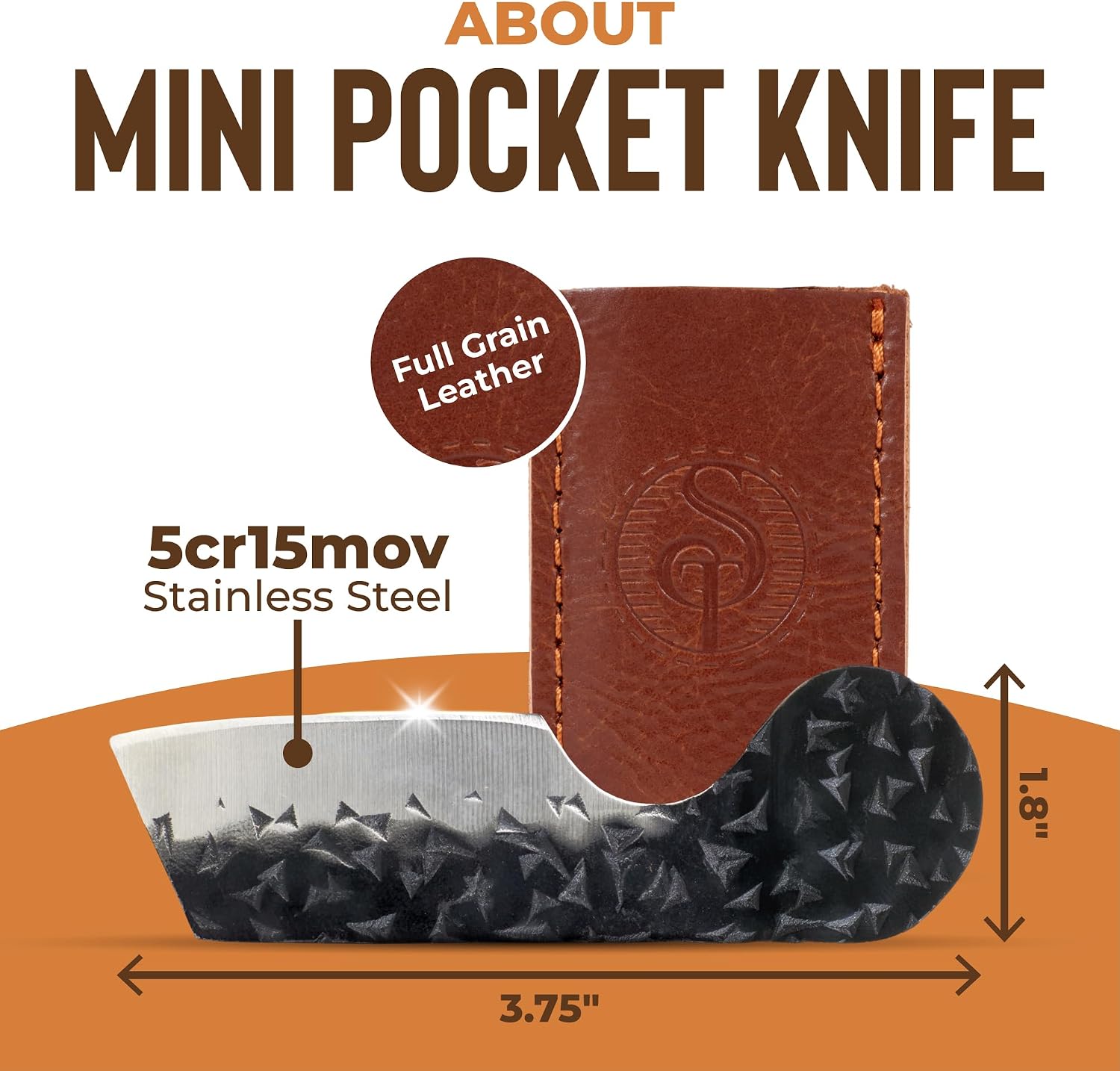 Southern Trapper Mini Pocket Knife Set of 2 with Leather Sheaths for EDC
