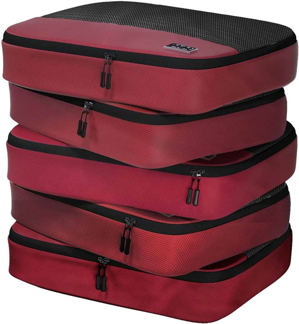 Large 5pc Packing Cubes for Travel - Lightweight Luggage Organizer Bags for Suitcases (Non-Compression)