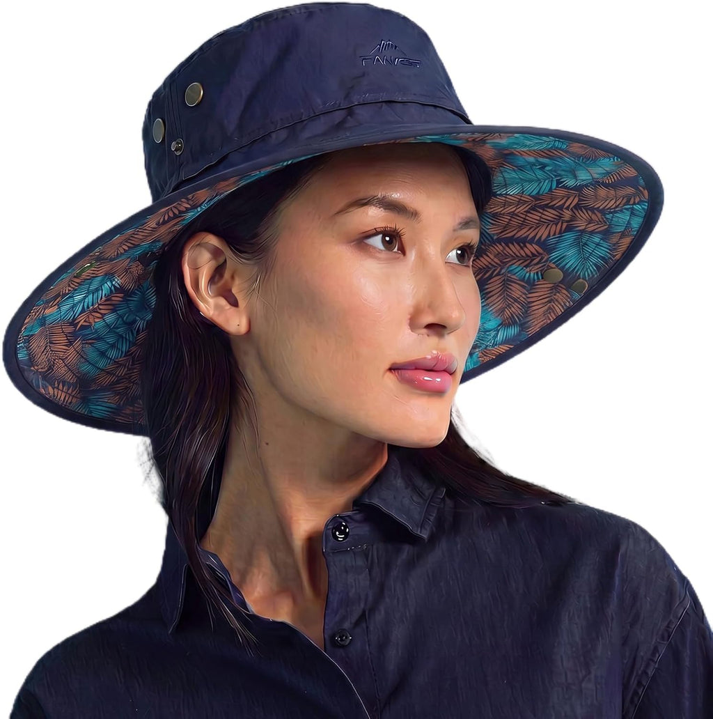 ChicPony™ Big Head Womens Ponytail Bucket Sun Hat Cooling Quick-Dry