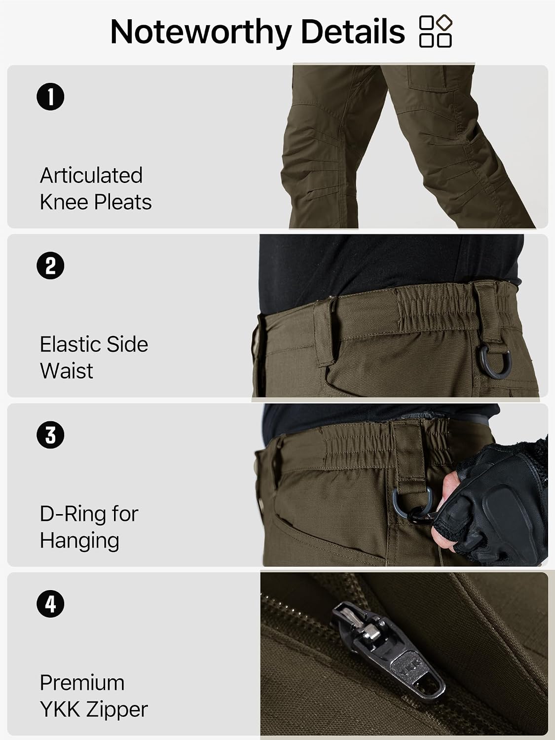 FREE SOLDIER Men's Tactical Pants Ripstop Work Cargo Hiking Pants