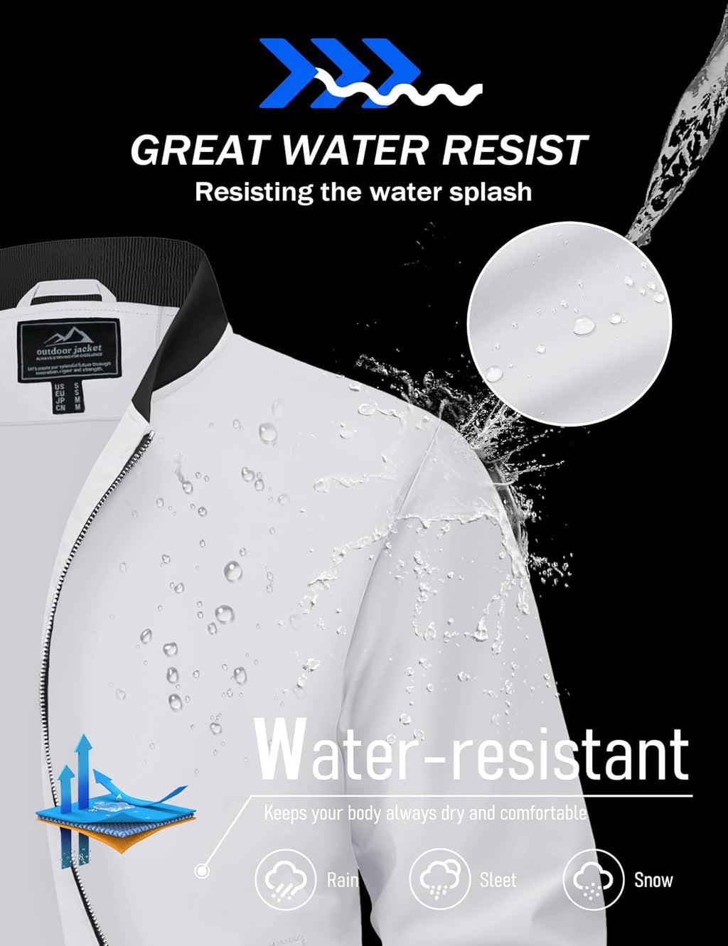 MAGCOMSEN Men's Bomber Jacket Lightweight Full Zip Windbreaker Jackets