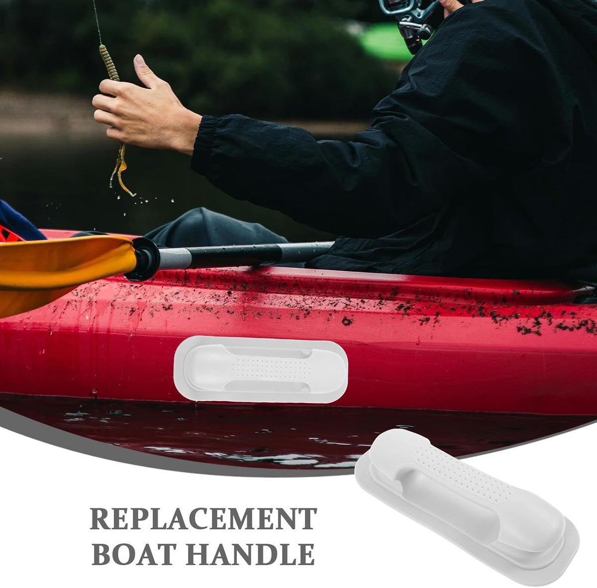 Cabilock Gray Inflatable Boat Handle 2 Pack PVC Universal Deck Grip
