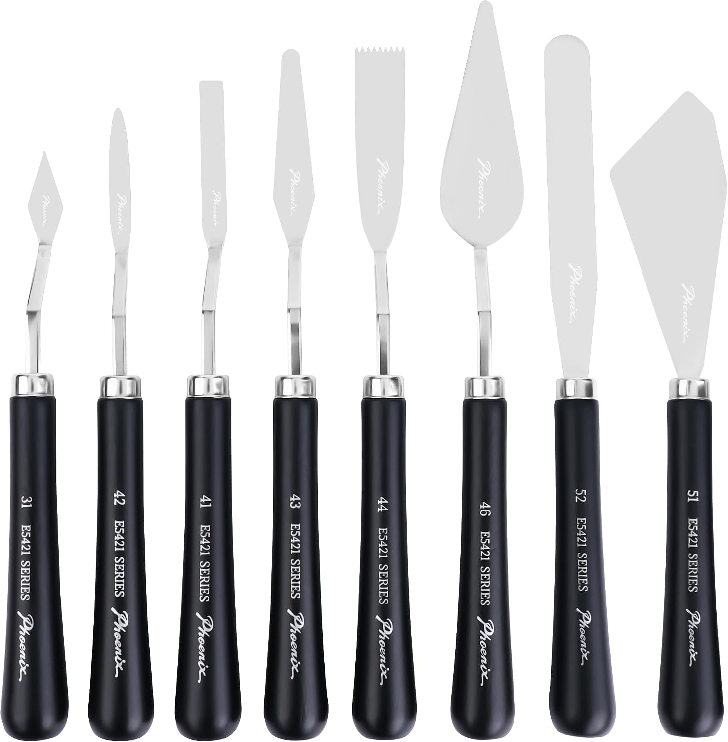 PHOENIX Flexible Palette Knife Set - 8 Stainless Steel Painting Knives with Gift Box, Art Knife with Wood Handle, Paint Spatula for Oil Acrylic Paint