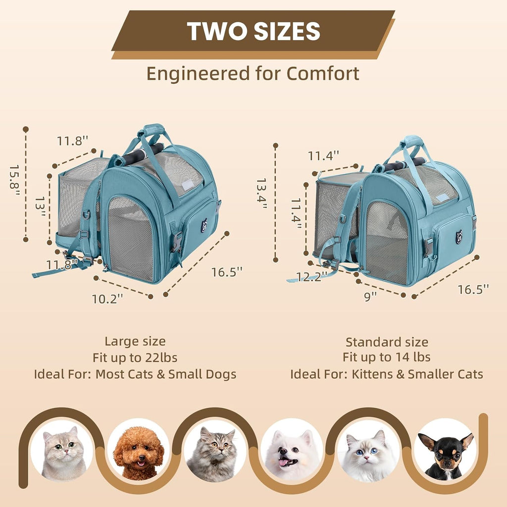 Lollimeow Expandable Large Cat Carrier Backpack, Supports up to 14 lbs