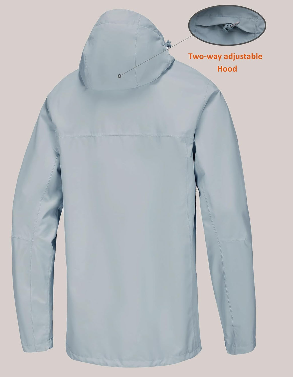NORDIC OUTLAND Mens Lightweight Hooded Waterproof Rain Jacket Breathable Raincoat Shell for Outdoor Mountain Hiking