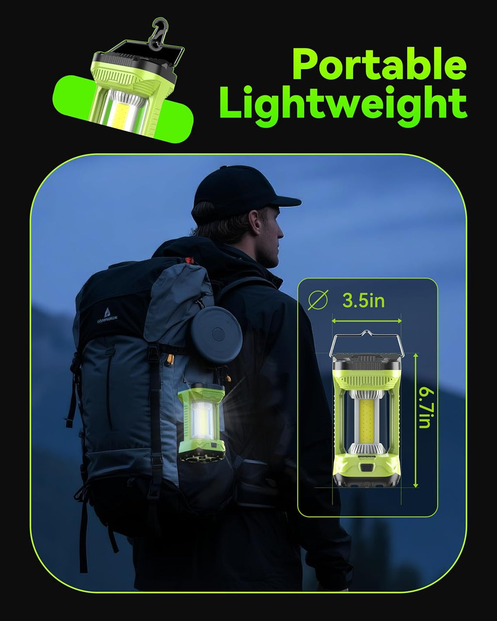 AlpsWolf Rechargeable Camping Lantern, 4000LM Emergency Camping Tent Light