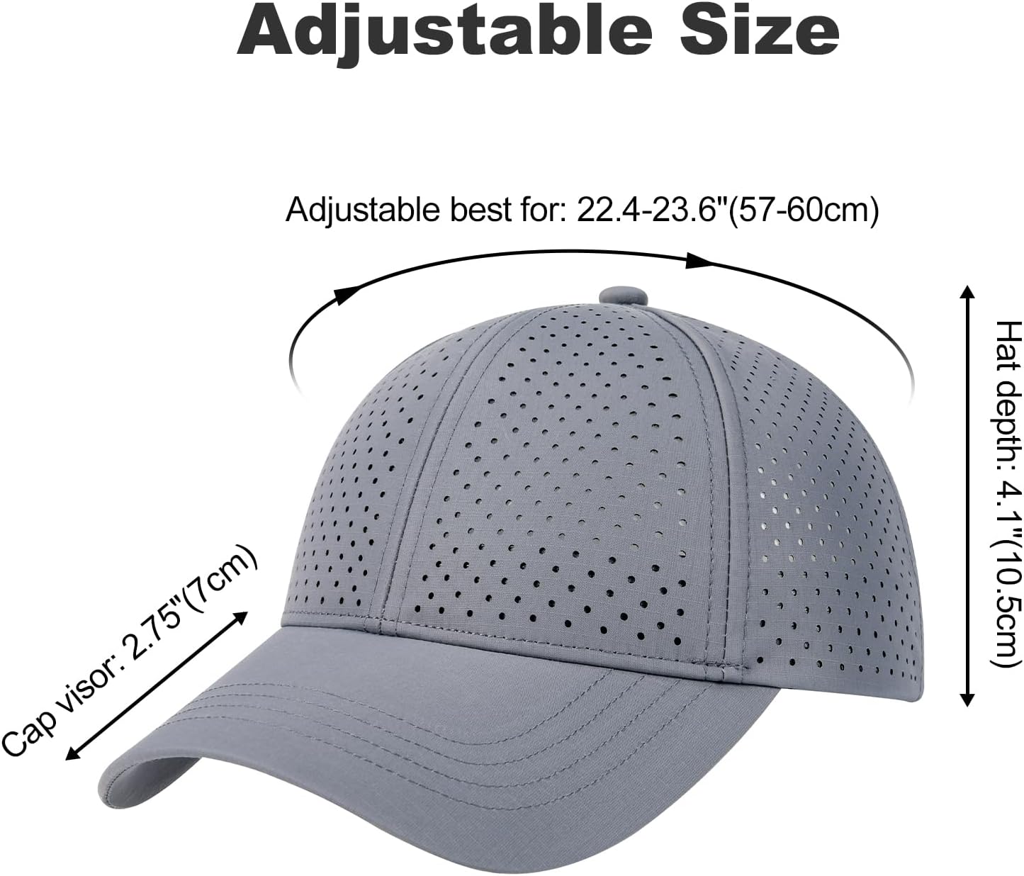 FEINION Men Laser Mesh Breathable Snapback Baseball Cap