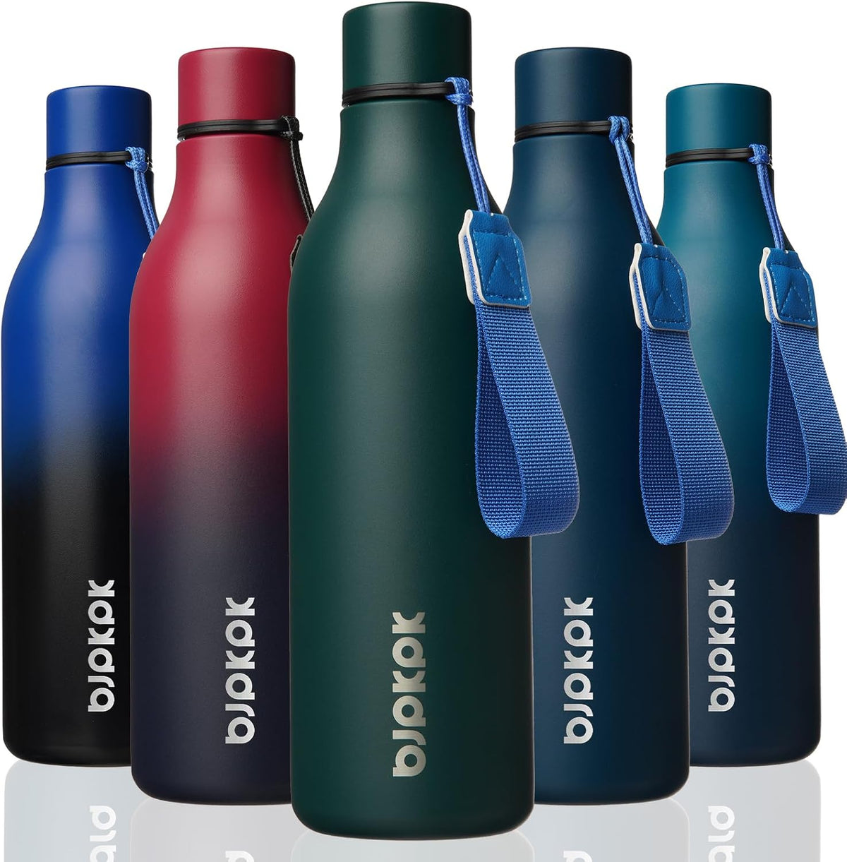 BJPKPK 18oz Insulated Water Bottle, Stainless Steel Bottle with Carry Strap