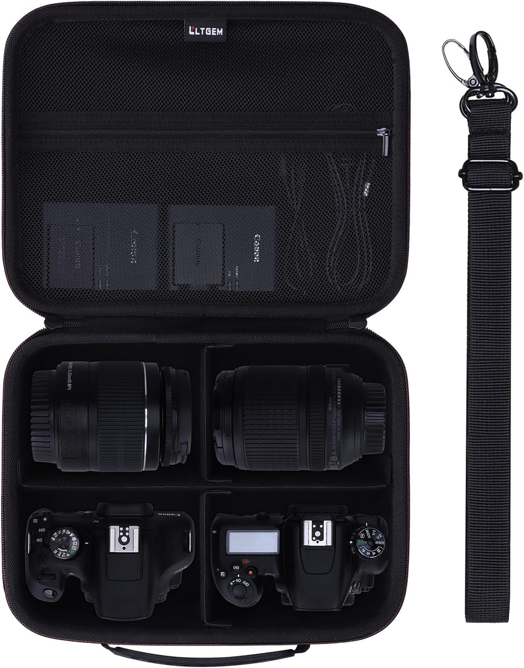 Medium Camera Case Bag for Canon/Sony/Nikon Camera and Multiple Lens Black