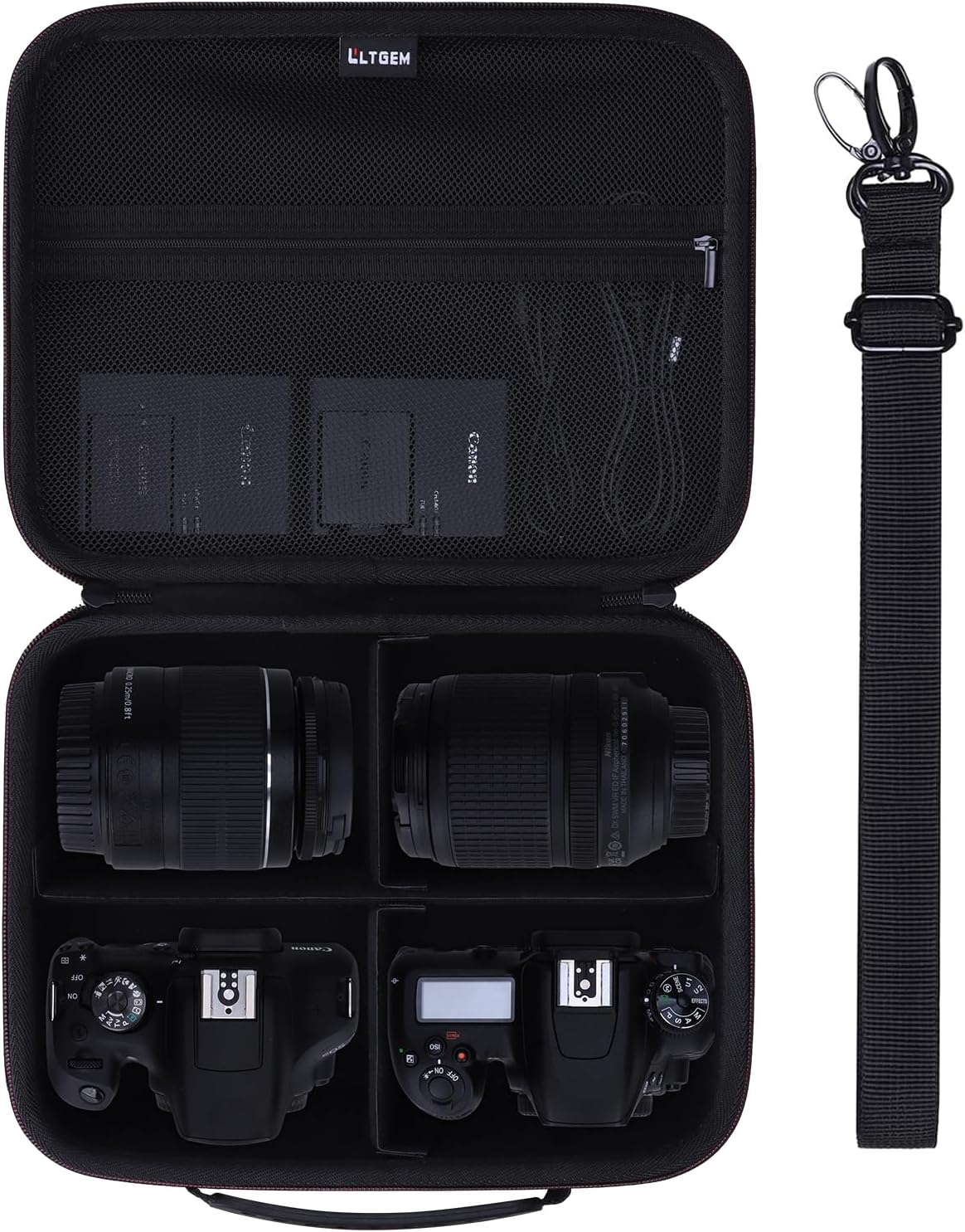Medium Camera Case Bag for Canon/Sony/Nikon Camera and Multiple Lens Black