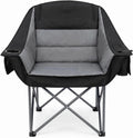 Oversized Camping Chair Padded Heavy Duty Lawn chair Support 500 lbs,Grey