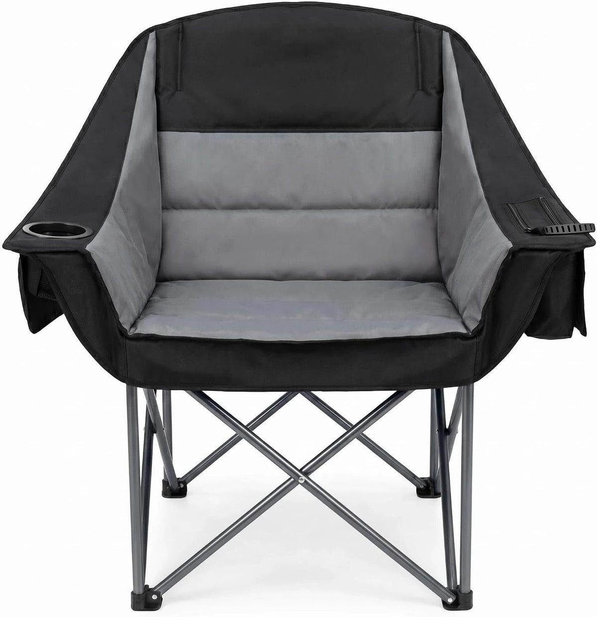 Oversized Camping Chair Padded Heavy Duty Lawn chair Support 500 lbs,Grey