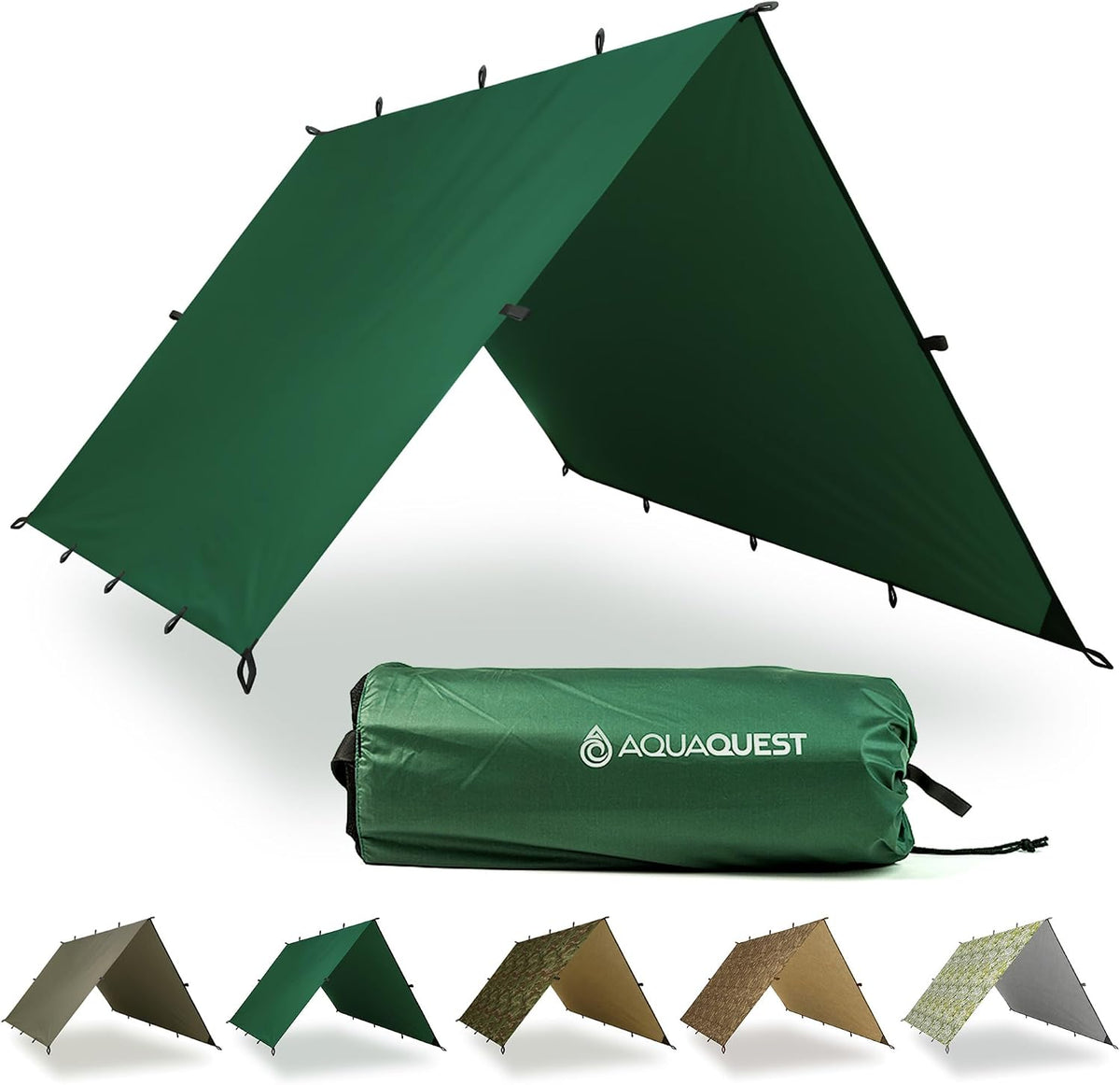 AquaQuest Defender Tarp – Heavy-Duty Waterproof (20,000 mm) Seam-Taped Rain Fly for Camping, Bushcraft & Survival