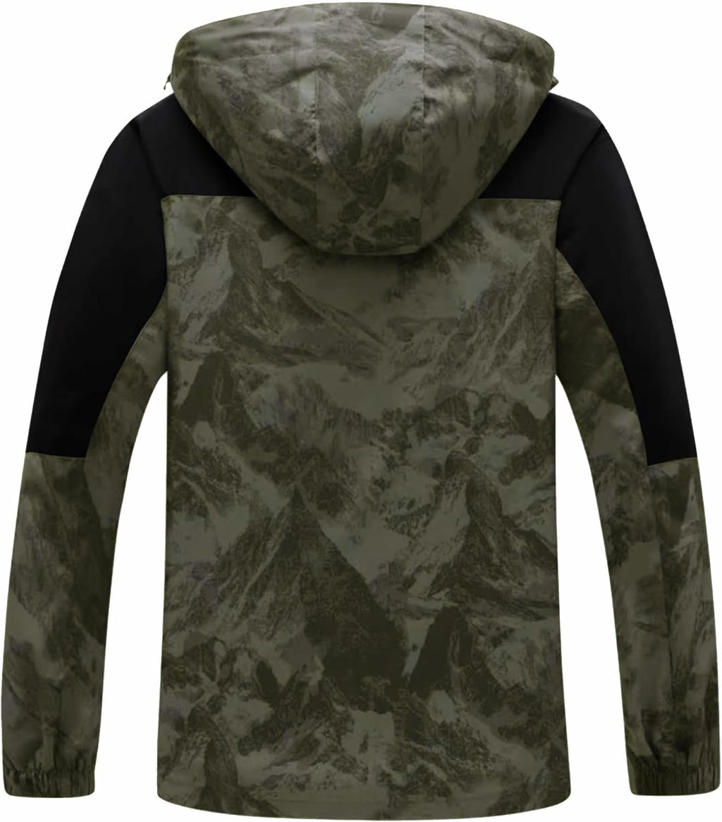 GIISAM Rain Jacket for Men, Mens Waterproof Raincoat Lightweight Rain Jackets Outdoor Rain Coat Windbreaker with Hood