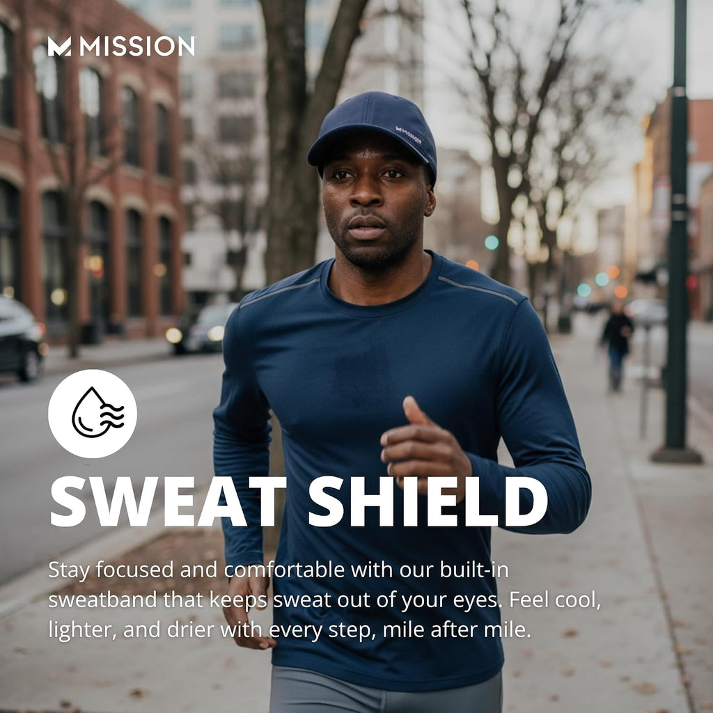 MISSION Cooling Performance Hat, Unstructured Low-Profile Adjustable Fit - UPF 50 - for Running, Workouts & Outdoors