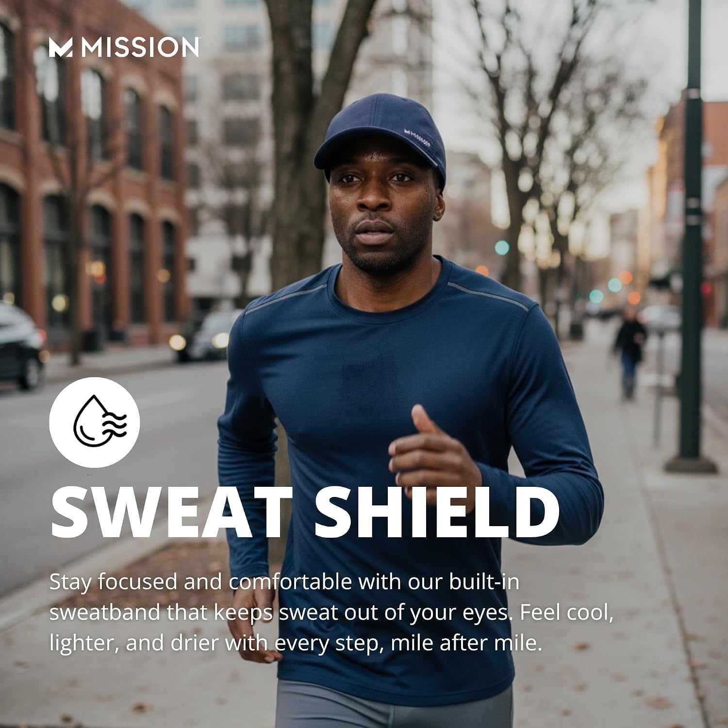 MISSION Cooling Performance Hat, Unstructured Low-Profile Adjustable Fit - UPF 50 - for Running, Workouts & Outdoors