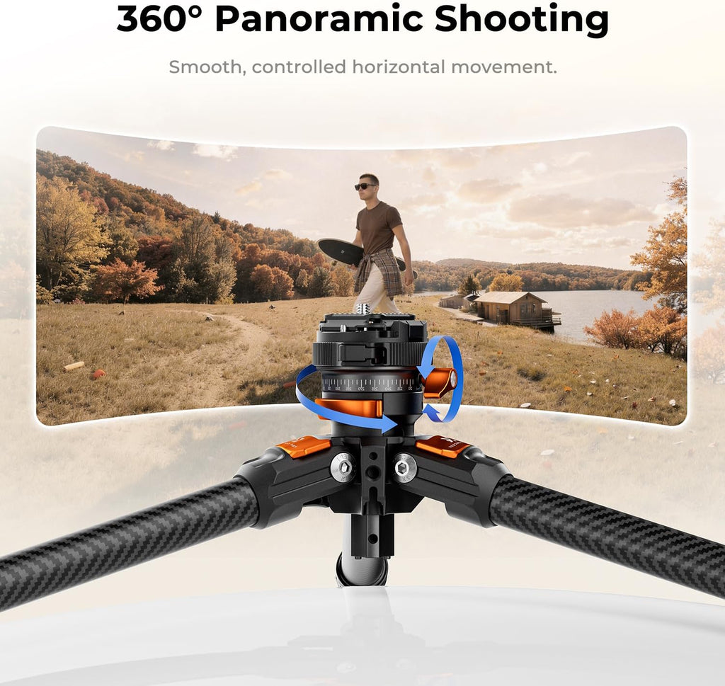 K&F CONCEPT 60" Carbon Fiber Travel Tripod for Camera