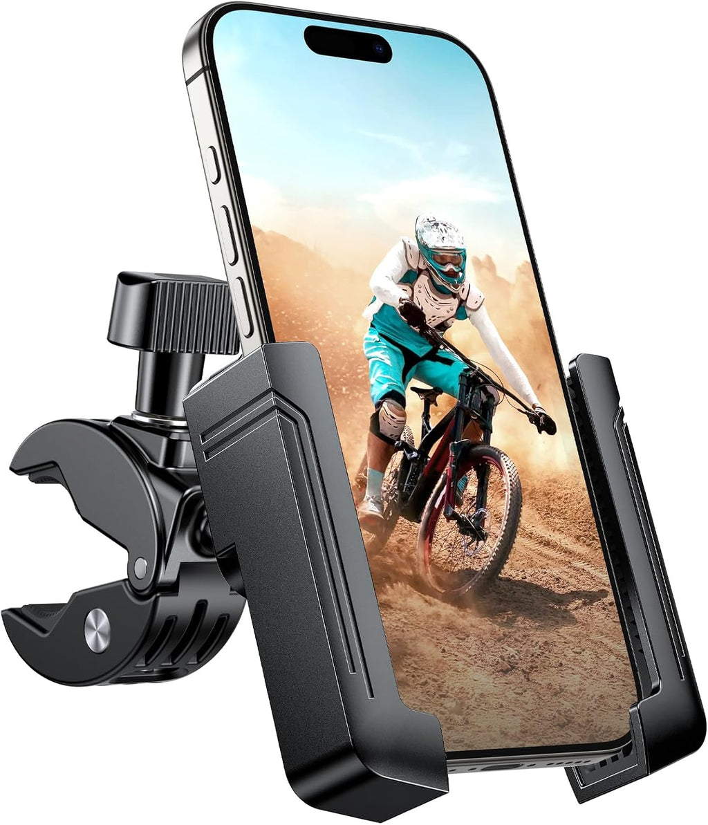 miracase Motorcycle Phone Mount, [Support Video Recording] Bike Phone Holder, [Quick Lock] Bicycle Phone Mount Handlebar Cell Phone Clamp for Scooter, Friendly Compatible with iPhone Samsung Red