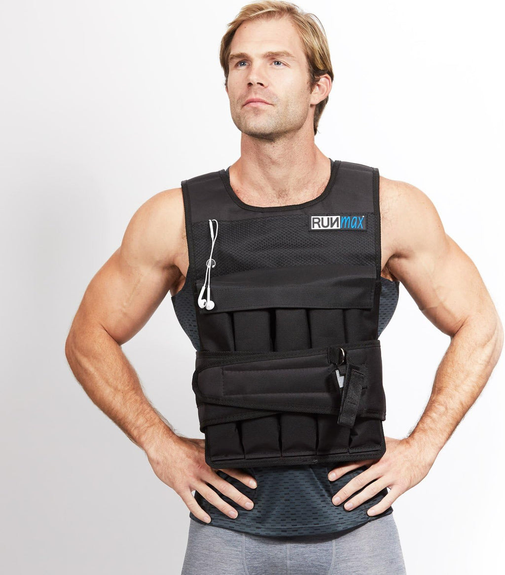RUNmax 20LBS - 150LBS Adjustable Weighted Vest Wtih Shoulder Pads Option for Men and Women