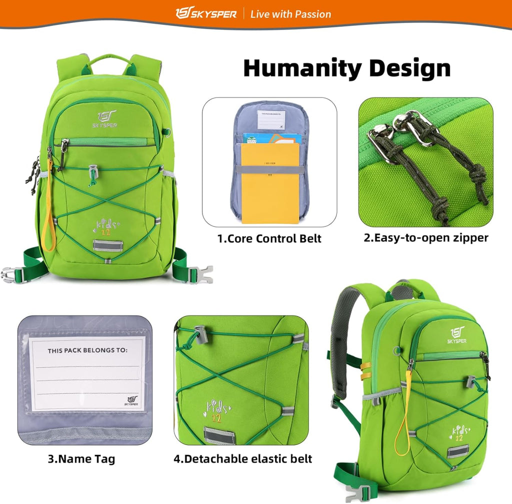 SKYSPER Kids Backpack 12L/18L Kids Travel Backpack Boy Girl for Ages 4-10