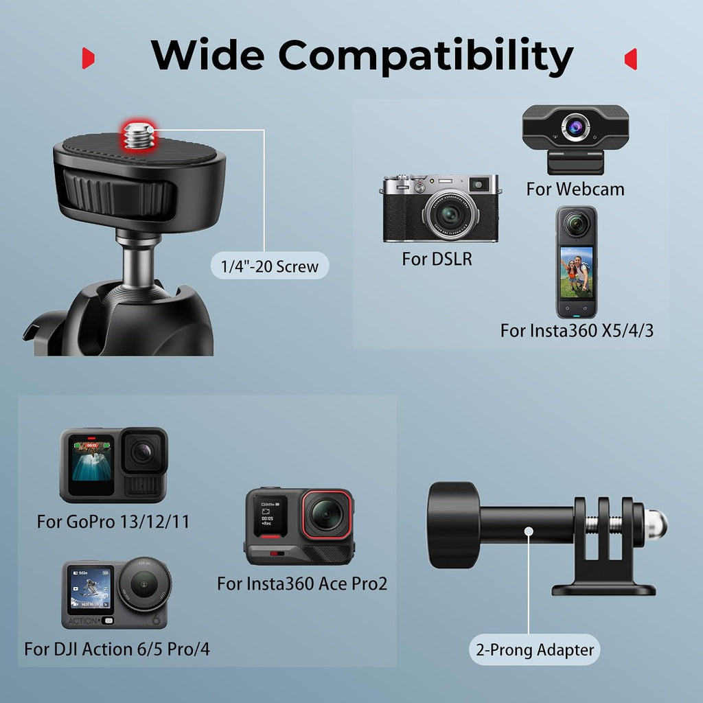 SMALLRIG Small Camera Tripod Selfie Stick, Extendable 8"-15" Mini Tripod