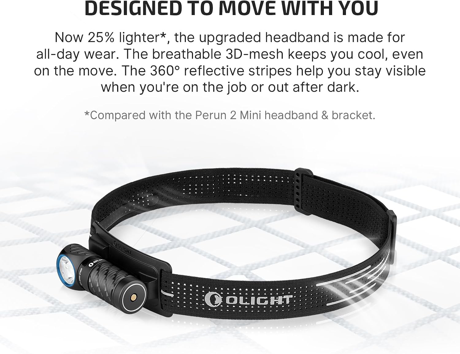 OLIGHT Perun 3 Mini Rechargeable Headlamp, Waterproof, 1250 Lumens, Black