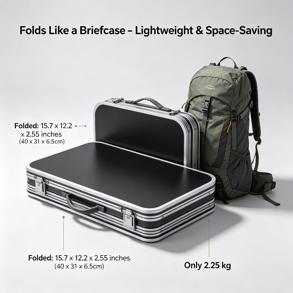 HOMGEN Folding Camping Table with 3 Heights Portable Outdoor Picnic Table MDF Desktop-Lightweight 2.25kg-Sturdy 66lbs for Picnic Beach RV Tailgate, Indoor Study Work Desk– Easy to Setup & Clean