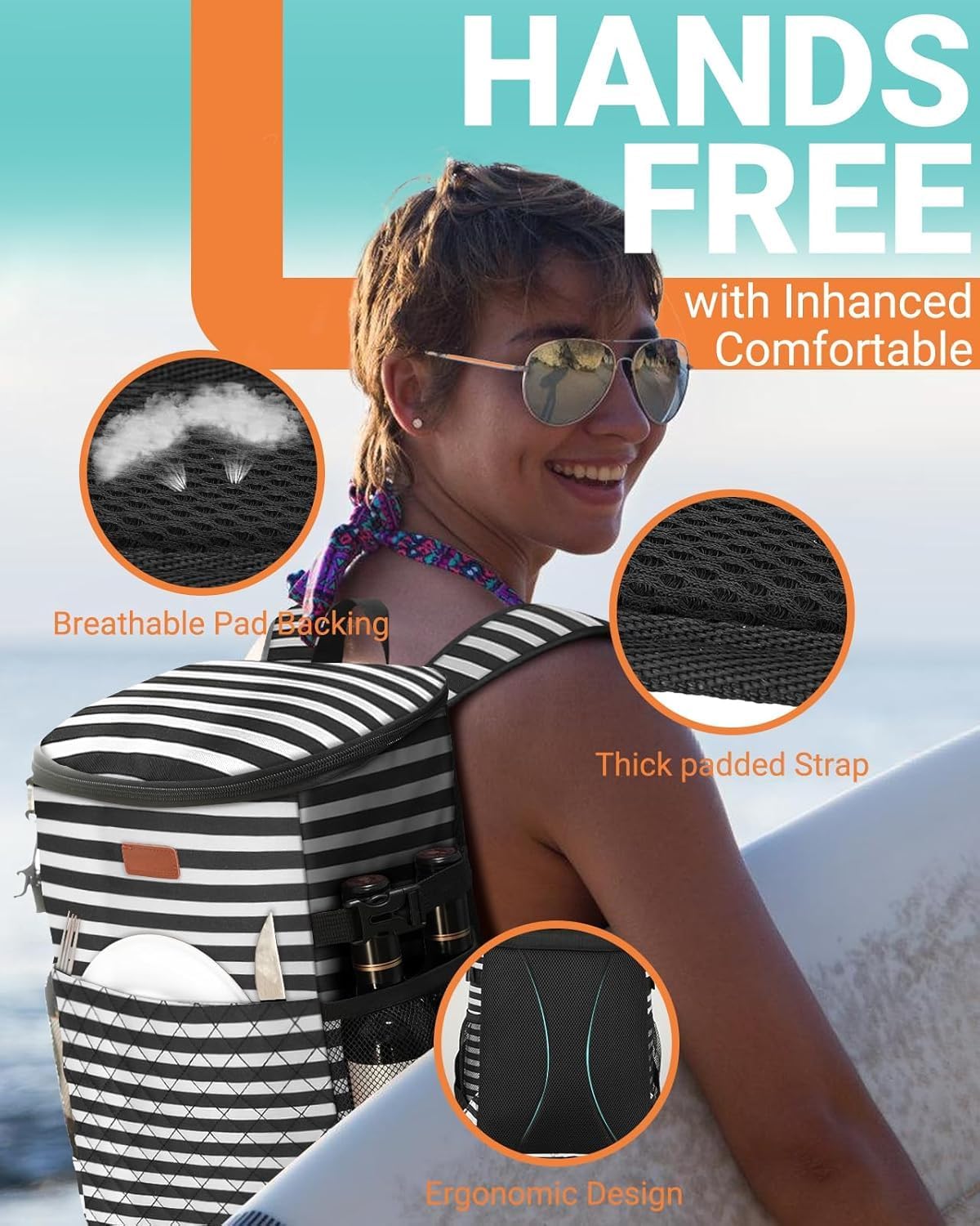 Soft Cooler Backpack for Men: Small Insulated Backpack Coolers for Beach