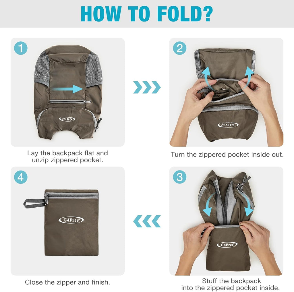 G4Free Ultra Lightweight Small Rucksack Foldable Backpack Packable Rucksack 11L for Travelling Walking Cycling Hiking or Multipurpose Daypacks Unisex, Dark Green 2, 11L, Casual
