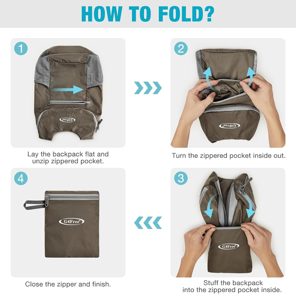 G4Free Ultra Lightweight Small Rucksack Foldable Backpack Packable Rucksack 11L for Travelling Walking Cycling Hiking or Multipurpose Daypacks Unisex, Dark Green 2, 11L, Casual