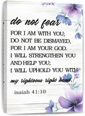 Do Not Fear Isaiah 41:10 Scripture Canvas Painting Bible Verse Wall Art Decor Prints for Home Dining Room Living Room Christian Gifts Framed 8 * 12 Inch