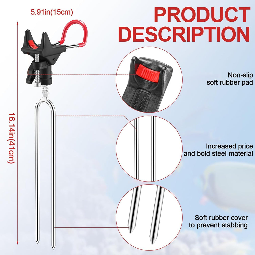 Lenwen 4 Pcs Fishing Rod Holders for Ground, Fishing Pole Holders for Bank