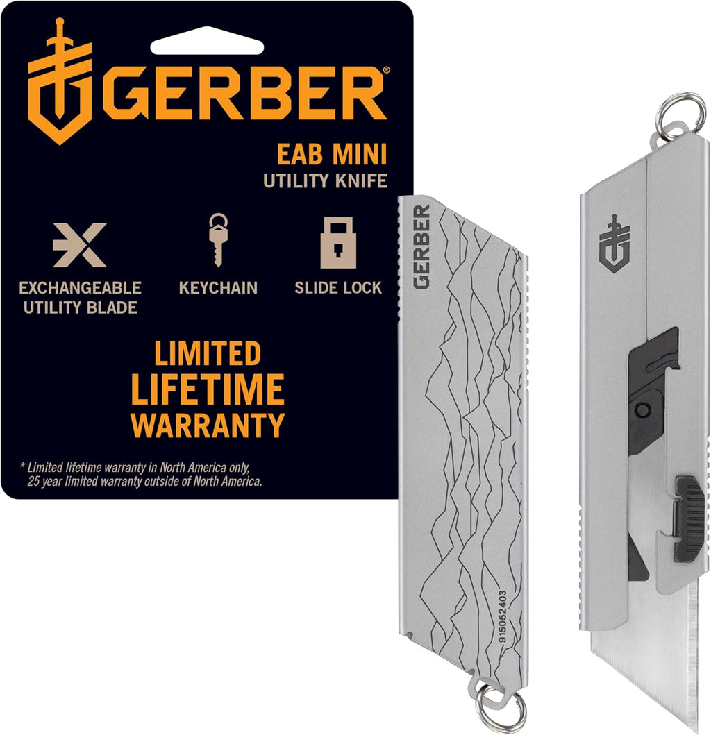 Gerber Gear EAB Lite Pocket Razor Knife with Money Clip - EDC Gear Folding Stainless Steel Utility Knife with Box Cutter Blade for Everyday Carry