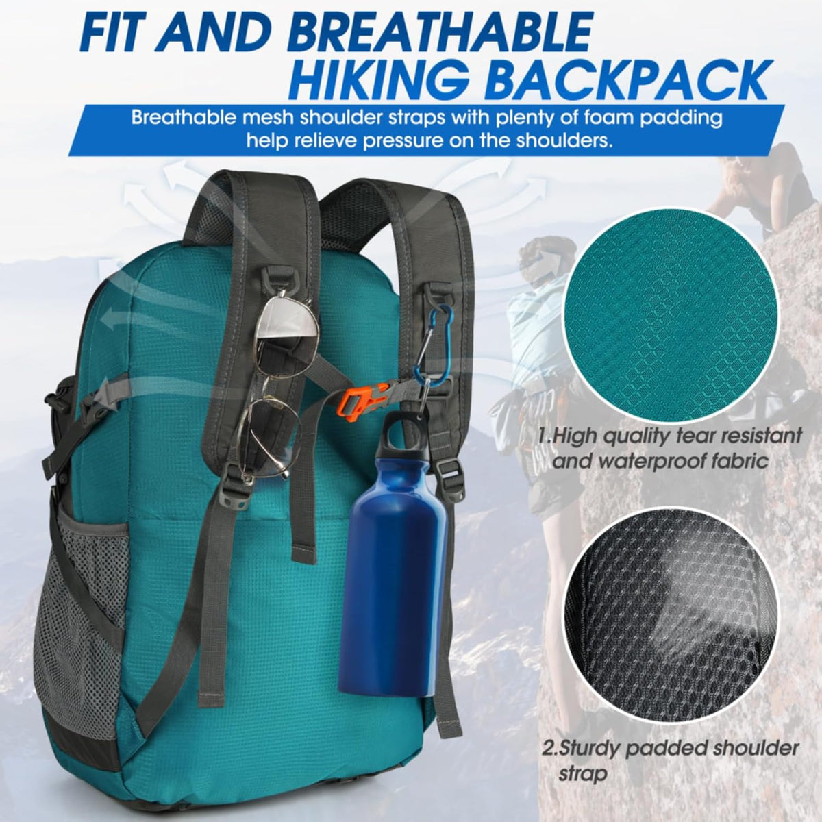 IGOLUMON Hiking Backpack 40L Packable Lightweight Camping Daypack Men Women