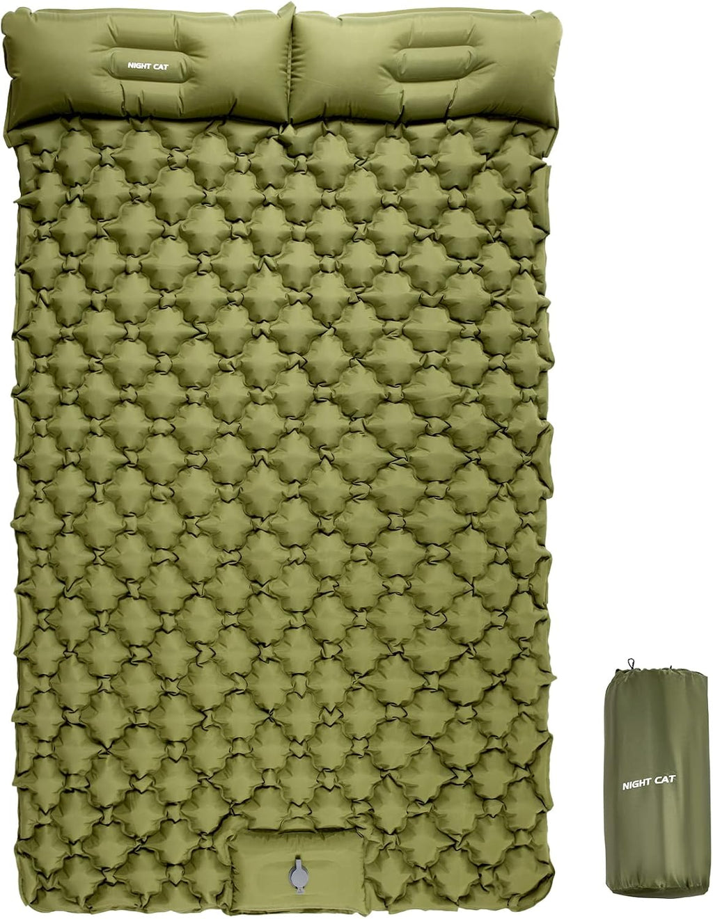 Night Cat Inflatable Sleeping Pads Mat Bed with Pillow Foot Pump for Camping Backpacking Hiking Ultra-Light Compact Comfortable Extendable 77"x25.5"