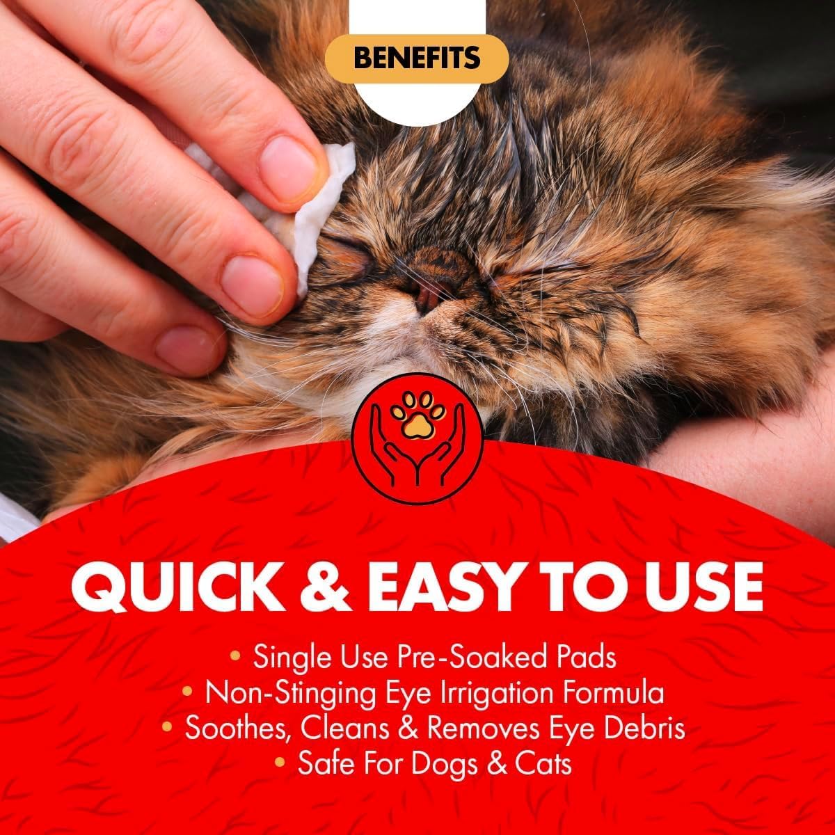 Miracle Care Eye Wash Pads for Dogs and Cats, 90 Pre-Soaked Wipes