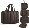 BAGSMART Travel Toiletry Bag for women, Portable Hanging Hook Makeup Bag Organizer, Waterproof Makeup Cosmetic Bag, for Full-Size Accessories, Toiletries,Charcoal Grey