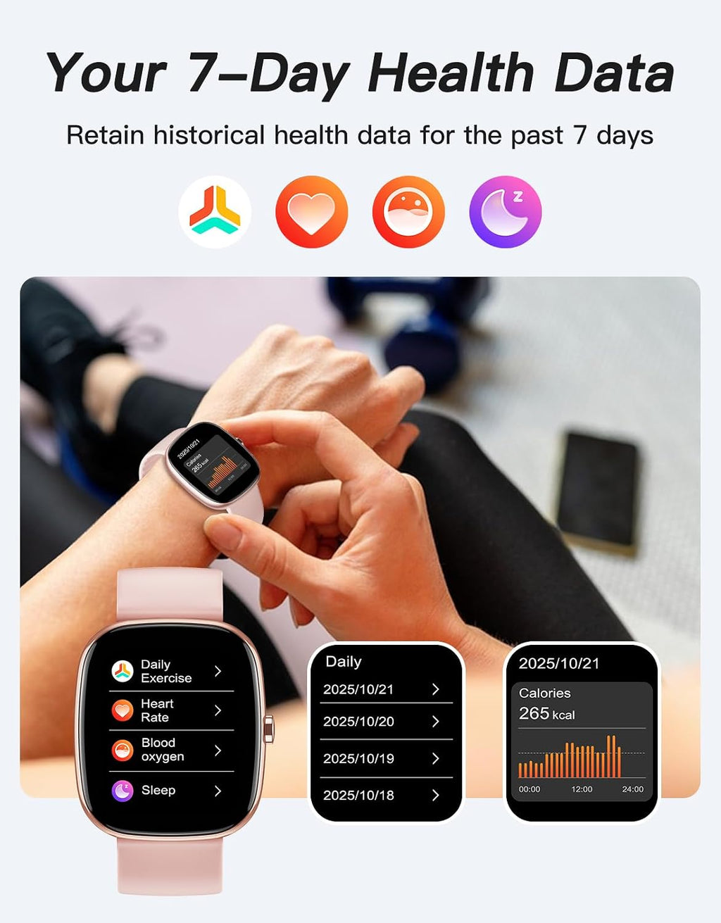 Fitness Tracker, No Bluetooth No APP/Phone Needed, 1.8" Fitness Watch