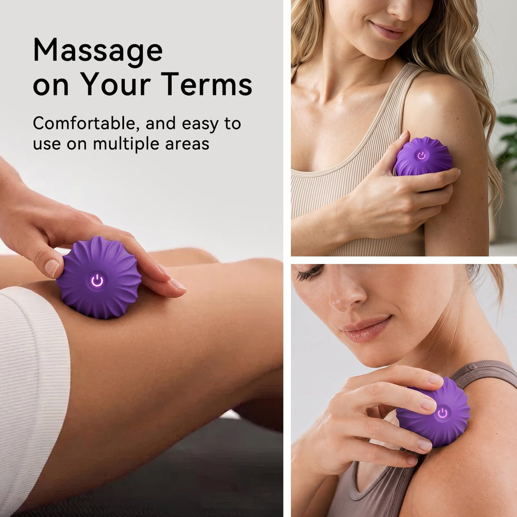 Electric Massage Ball, 10 Speed Mini Massage Roller, Washable Muscle Massage Tool for Yoga Fitness