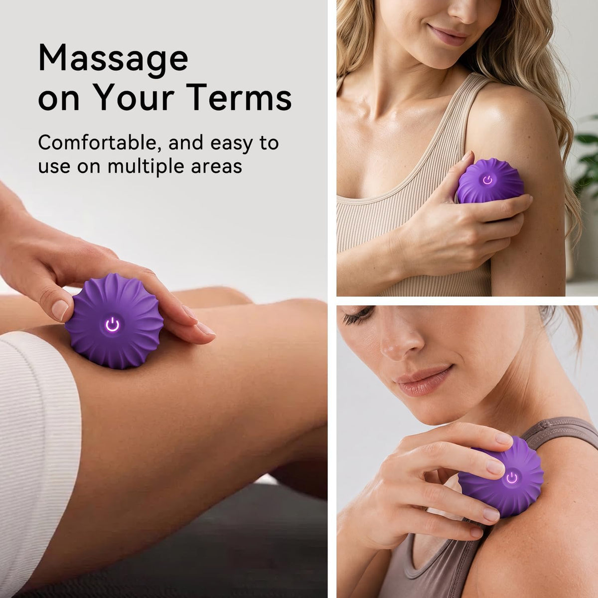 Electric Massage Ball, 10 Speed Mini Massage Roller, Washable Muscle Massage Tool for Yoga Fitness