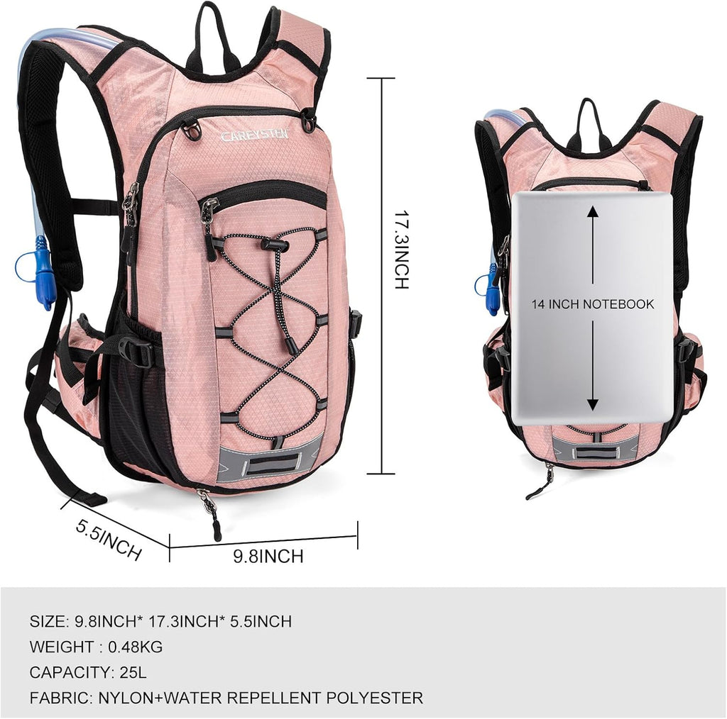 Hydrating Backpack 15LInsulated Hiking Bag with 2-Liter Water Bag